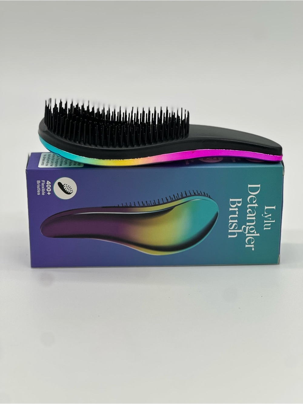 Detangler Brush - Black with Iridescent Trim